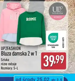 ALDI UP2FASHION Bluza damska 2 w 1 oferta