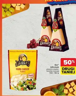 Carrefour Ser twardy dojrzewający 12 miesięcy - płatki Dziugas oferta