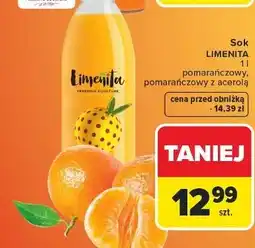 Carrefour Sok pomarańczowy z acerolą Limenita Freshing Coolture oferta