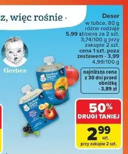 Carrefour Deserek jabłko mango Gerber Natural For Baby oferta