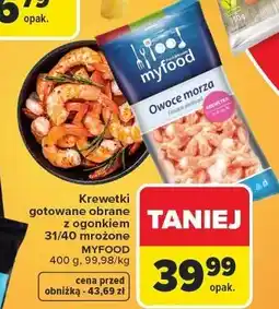 Carrefour Krewetki surowe obrane z ogonkiem Myfood oferta