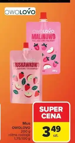 Carrefour Mus jabłkowo-malinowy Owolovo oferta