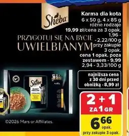 Carrefour Karma dla kota smaki drobiowe Sheba Delicacy In Jelly oferta