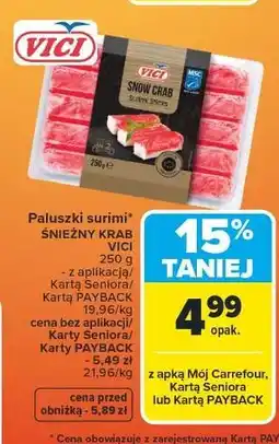 Carrefour Paluszki surimi snow crab Vici oferta
