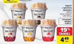Carrefour Jogurt z bananami kawałkami czekolady i granolą Bakoma Kremowy oferta