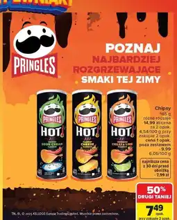 Carrefour Chipsy flamin cheese Pringles Hot oferta