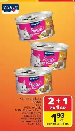 Carrefour Karma dla kota kurczak w musie Vitakraft Poesie oferta