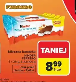 Carrefour Baton Kinder Mleczna Kanapka oferta