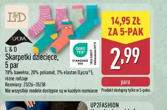 ALDI L&D Skarpetki dziecięce oferta