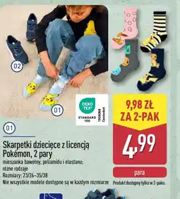 ALDI Skarpetki dziecięce Pokemon oferta