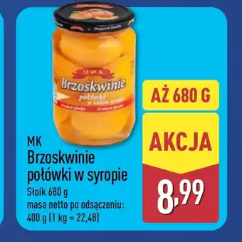 ALDI Brzoskwinie połówki MK oferta
