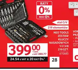 Selgros NEO TOOLS Zestaw kluczy nasadowych oferta
