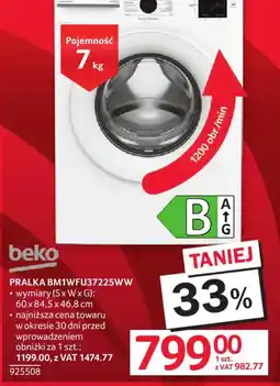 Selgros Beko Pralka BM1WFU37225WW oferta