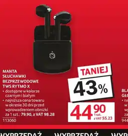 Selgros Manta Słuchawki TWS Rytmo X oferta