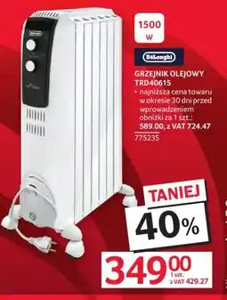 Selgros DeLonghi Grzejnik olejowy TRD40615 oferta
