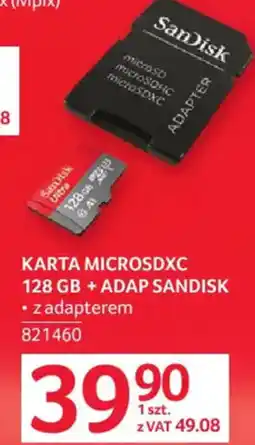 Selgros KARTA MICROSDXC 128 GB + ADAP SANDISK oferta