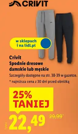 Lidl Spodnie dresowe Crivit oferta