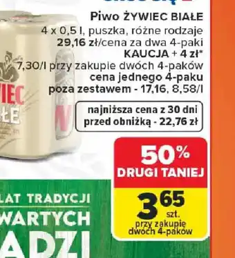 Carrefour Piwo Zywiec Białe oferta