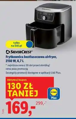 Lidl Silvercrest Frytkownica beztłuszczowa Airfryer, 2150 W, 6,7 L oferta