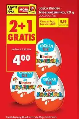 Biedronka Jajko Kinder Niespodzianka 20 g oferta
