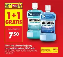 Biedronka Płyn do płukania jamy ustnej Listerine 500 ml oferta