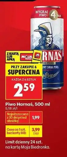 Biedronka PIWO HARNAŚ 500 ML oferta