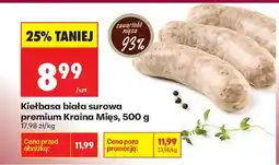 Biedronka Kielbasa biała surowa premium Kraina Mięs 500 g oferta