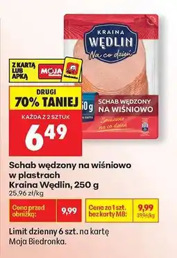 Biedronka Schab wędzony na wiśniowo w plastrach Kraina Wędlin , 250 g oferta