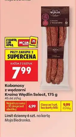 Biedronka Kabanosy z wędzarni Kraina Wędlin Select , 175 g oferta