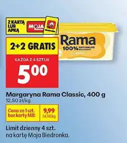 Biedronka Margaryna Rama Classic 400 g oferta