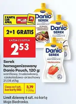 Biedronka Serek homogenizowany Danio Pouch, 120 g oferta