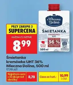 Biedronka Śmietanka kremówka UHT 36% Mleczna Dolina, 500 ml oferta