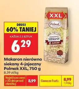 Biedronka Makaron nierówno siekany 4 - jajeczny Polmak XXL 750 g oferta