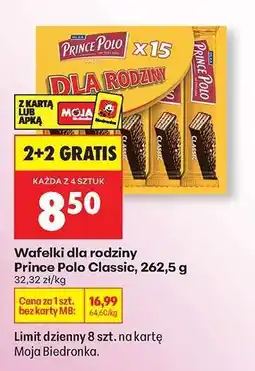 Biedronka Wafelki dla rodziny Prince Polo Classic 262,5 g oferta
