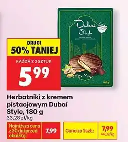 Biedronka Herbatniki z kremem pistacjowym Dubai Style, 180 g oferta