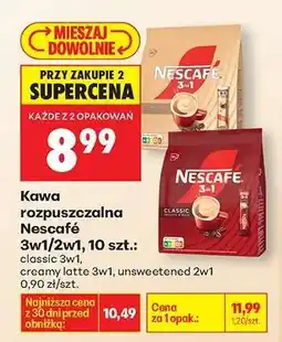 Biedronka Nescafé 3w1/2w1, 10 szt oferta