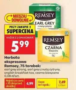 Biedronka Herbata ekspresowa Remsey 75 torebek oferta