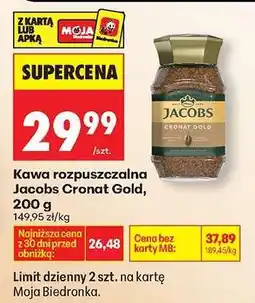 Biedronka KAWA ROZPUSZCZALNA JACOBS CRONAT GOLD 200 G oferta