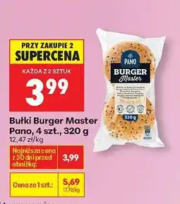 Biedronka Bułki Burger Master Pano, 4 szt., 320 g oferta