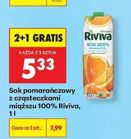 Biedronka Sok pomarańczowy z cząsteczkami miąższu 100% Riviva, 1 l oferta