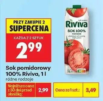 Biedronka Sok pomidorowy 100% Riviva, 1 l oferta