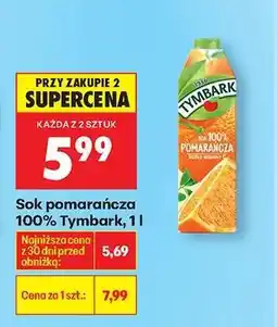 Biedronka Sok pomarańcza 100% Tymbark, 1 l oferta