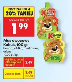 Biedronka Mus owocowy Kubuś, 100 g oferta