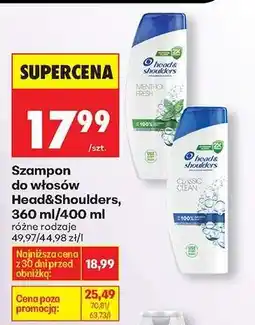 Biedronka Szampon do włosów Head Shoulders 360 ml 400 ml oferta