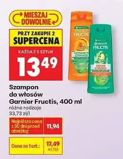Biedronka Szampon do włosów Garnier Fructis, 400 ml oferta