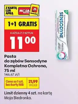 Biedronka Pasta do zębów Sensodyne Kompletna Ochrona, 75 ml oferta