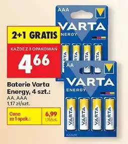 Biedronka Baterie Varta Energy, 4 szt oferta