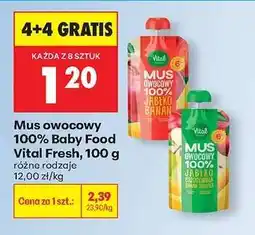 Biedronka Mus owocowy 100 % Baby Food Vital Fresh , 100 g oferta