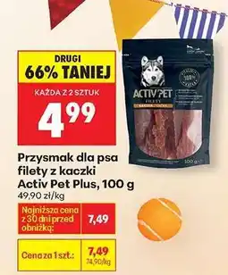 Biedronka Przysmak dla psa filety z kaczki Activ Pet Plus, 100 g oferta