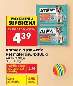 Biedronka Karma dla psa Activ Pet małe rasy, 4x100 g oferta